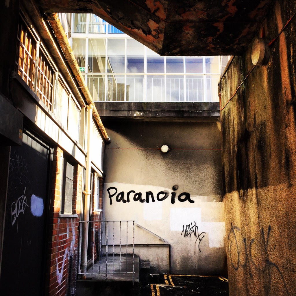 graffiti that says paranoia