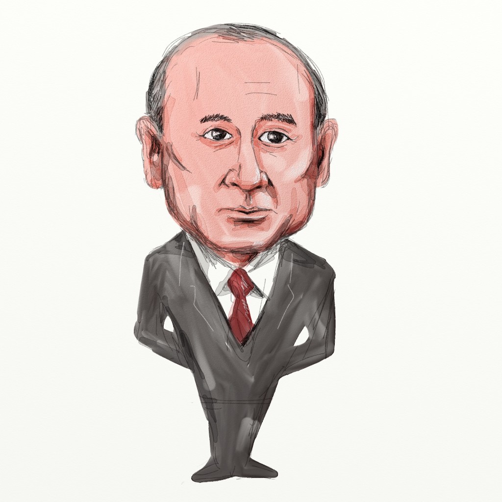 drawing of V Putin